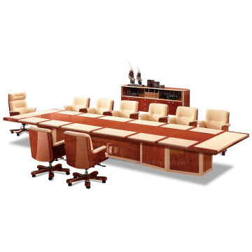 HAOSEN 68016C Upscale Veneer and Buff Leather boardroom table business work office meeting room furniture table set